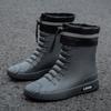Fashion Versatile Casual Short-barreled Waterproof Shoes Men Women Lined with Fleece Warmth Anti-slip Wear-resistant Outdoors Rain Boots