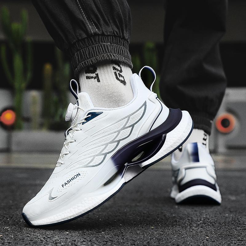 Liebhaber drehende Schnürsenkel Laufschuhe Vier Jahreszeiten neu weiche Sohle Outdoor Freizeit Sportschuhe Herren atmungsaktiv leichte Sneaker