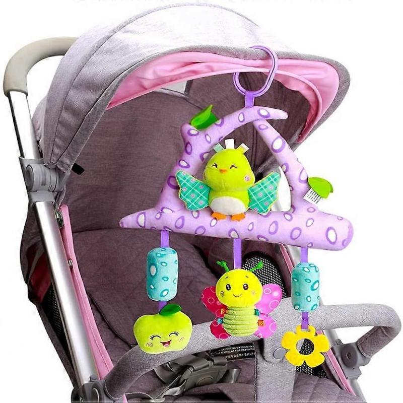 Baby Stroller Toy, Activity Plush Baby Car Seat Crib Travel With Hanging Rattle