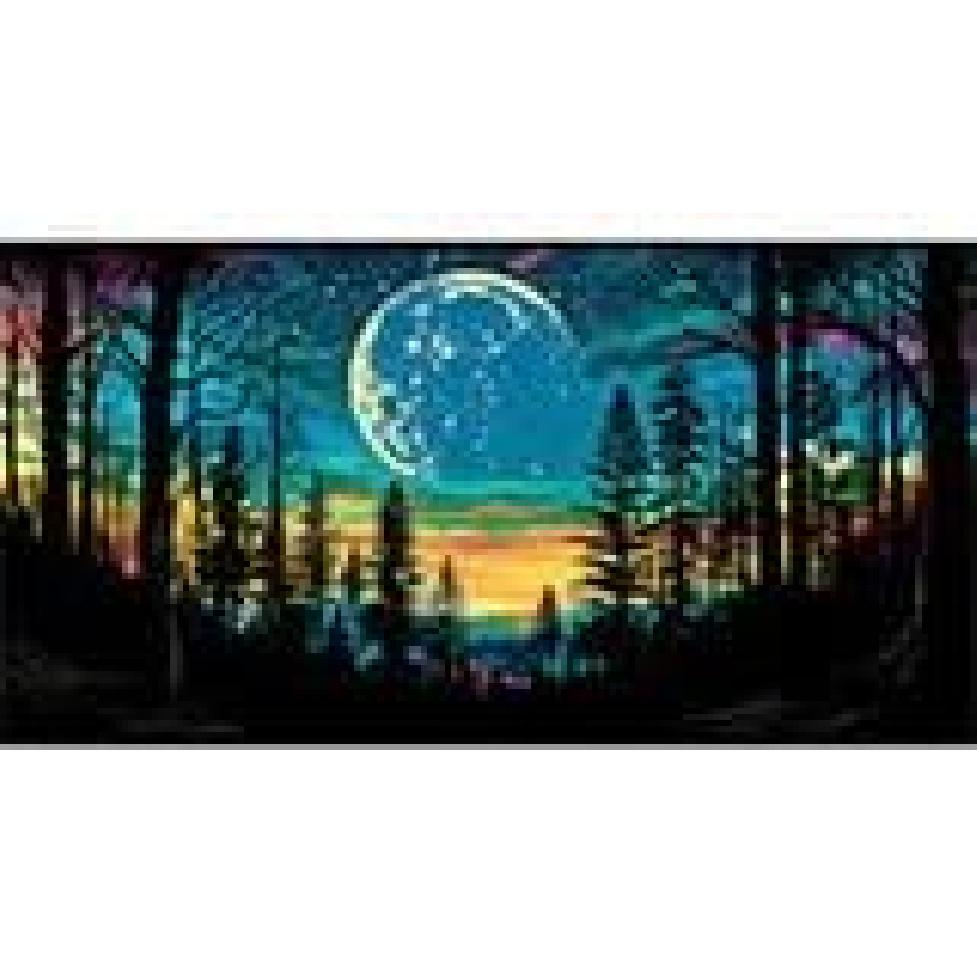 Forest Starry Sky Car Windshield Sun Shade Moon Fantasy Colorful Heatshield Front Window Car Sun Shade Blocks UV Rays Sun Visor Protector for Sedan