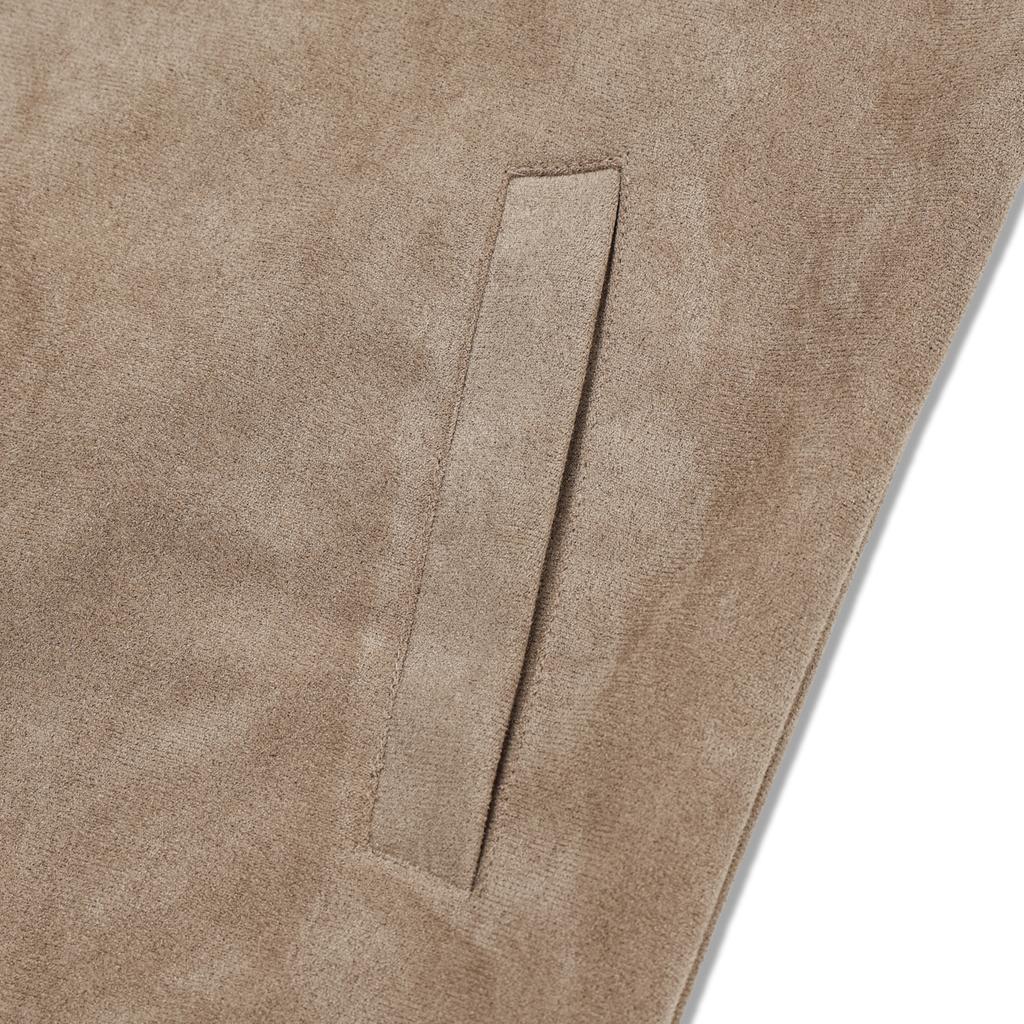 Andagain Minimal Suede Collar Jacket (Beige