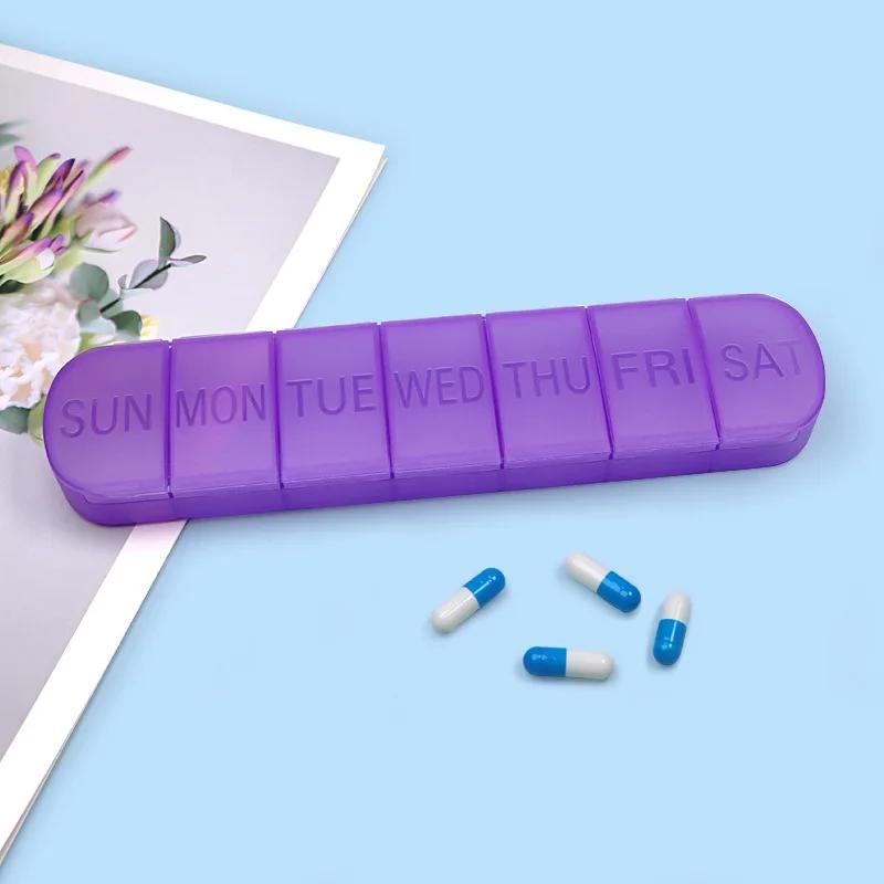 Weekly Medicine Pill's Box Pill Case Drug Dispense Mini Portable Pills Organizer Case 7 Grids PillBox Tablet Storage Container