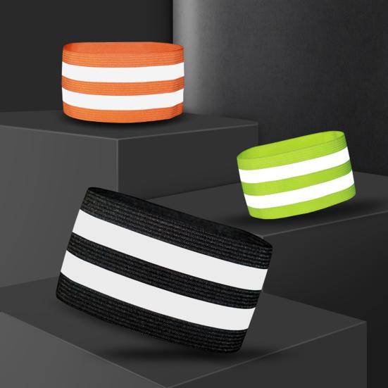1 Pair Cycling Wristbands Reflective Strips Portable Extra Wide Stretchable Hand Leg Strap Riding Safety High Elastic Outdoor