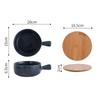 Ceramic Baking Bowl with Handle, Japanese Style Heat Resistant Deep Bowl Microwave Oven Safe Kitchen Food Bowl for Soup Salad Pasta Dessert Dinnerware
