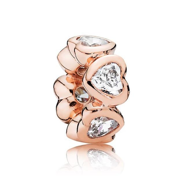 Подвеска из розового золота с цветком в виде листа и короны в виде сердца — фото 47