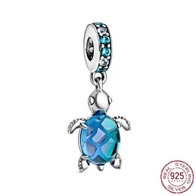 S925 Argento Sterling Pesce Bambola Aereo Nave Globo Ciondolo Perla Adatto Bracciale Bangle Moda Originale Fai da Te Creazione Gioielli Donna