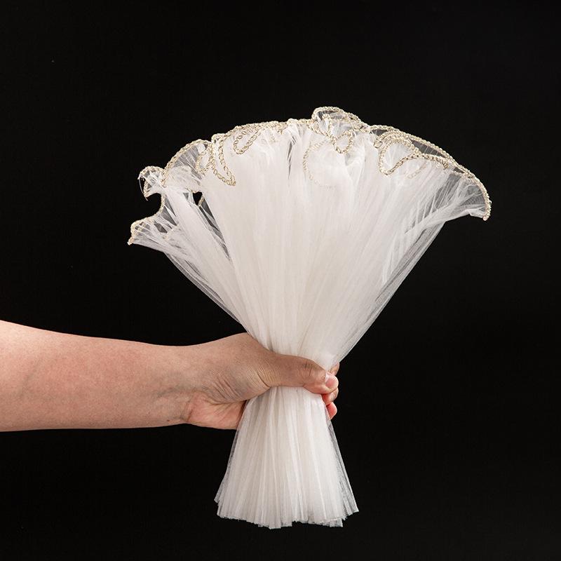 Färska Blommor Pärl Våg Garn Nät - Bukettinslagning & Blomsterbutiks Material