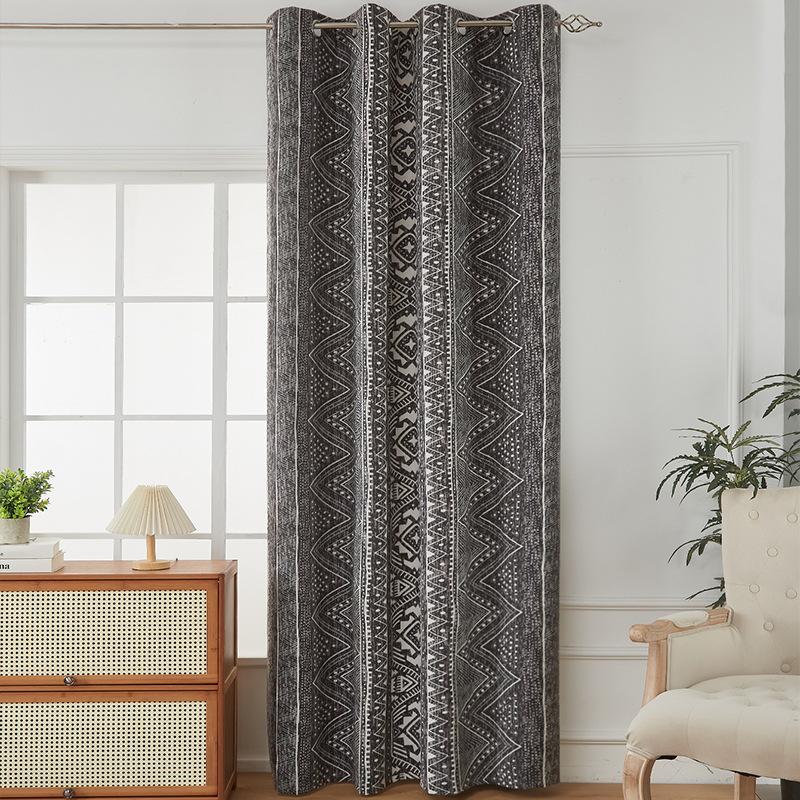 Full Blackout Curtains, High-Grade Environmentally Friendly Coating, British-American Small Fresh Curtains, Floral Punching