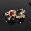 Medieval Plated 18K Open Ring Inlaid Zircon Cross Light Luxury High-End Niche Design Personalized Ring Woman