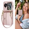 Luxus Crossbody Kartensteckplatz Geldbörse Lederhülle Für OPPO Find N3 Flip N2 Flip Langes Lanyard Riemen Hülle Coque