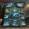 Oceanic Creatures 2D Flat Pattern Flannel Blanket, High Quality All Seasons, Home Decor, Warmth and Comfort, Perfect for Christmas Gifts.