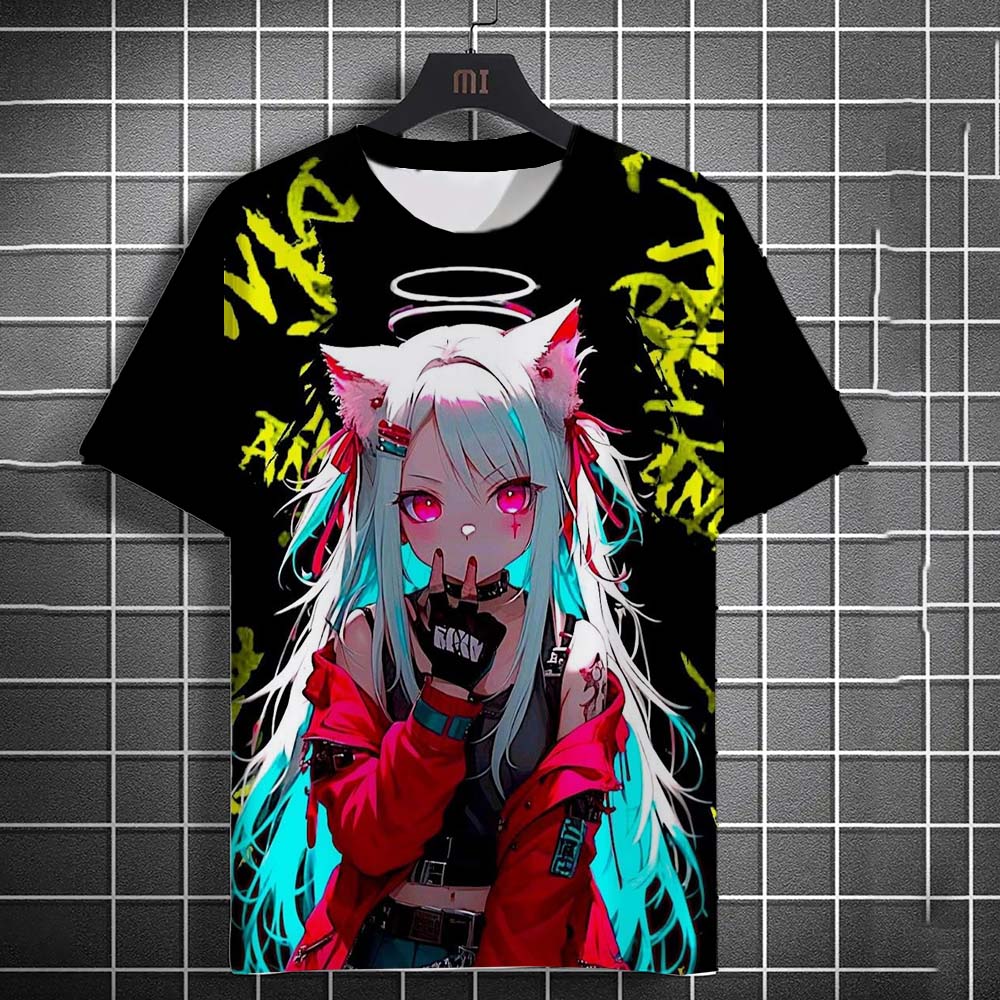 

Мужская футболка Мода Мультяшная Сексуальная девушка графические футболки Лето Повседневная харадзюку уличная одежда 3D-принт Хип-хоп Унисекс Топ Футболки 5XL