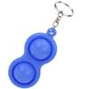Stress Relief Keychain Push Bubble Key Ring Hand Sensory Puzzle Toy Silicone for Students Adults ChildrenBlue