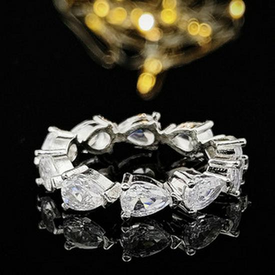 Δαχτυλίδι αρραβώνων 3Α με ζιργκόν και λαμπερά διαμάντια για γυναίκες 4574