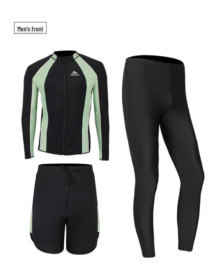 Women's Two-Piece Wetsuit Set - Jellyfish Design, Long Sleeve & Pants, Sun Protection for Surfing & Snorkeling, Men's Options Available