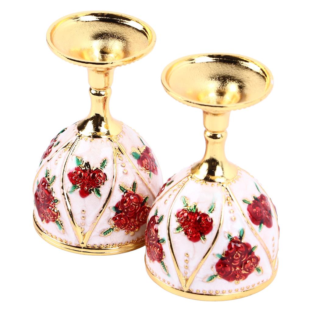 2pcs Vintage Metal Wine Cup Metal Embossed Wine Glasses Exquisite Decorative Goblet Ornament for