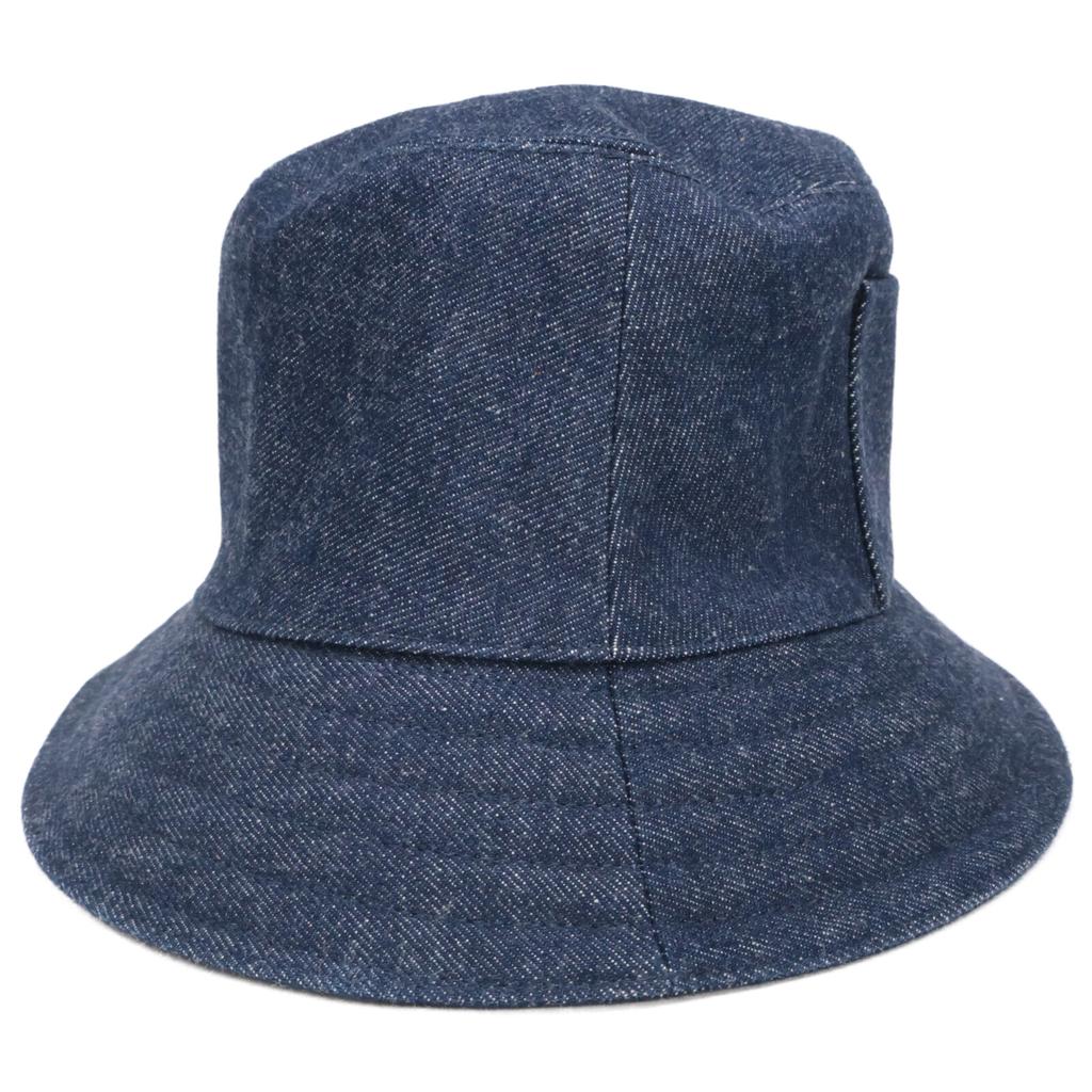 HERMES [Excellent Condition/Domestic Authentic] Helen Silky Denim Pocket Bucket Hat hat 57 IndigoUsed