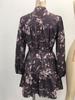 New Retro Floral Print Lantern Sleeve Women's Dress