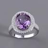 Bolaijewelry Natural South African Amethyst Gemstone Ring 925 Sterling Silver Classic design of fine jewelry for women gift