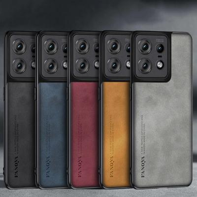 Luxury Sheepskin Silicone Leather Phone Case Soft Protect Stand Back Cover for For Motorola Edge 50 Pro Shockproof Foldbale