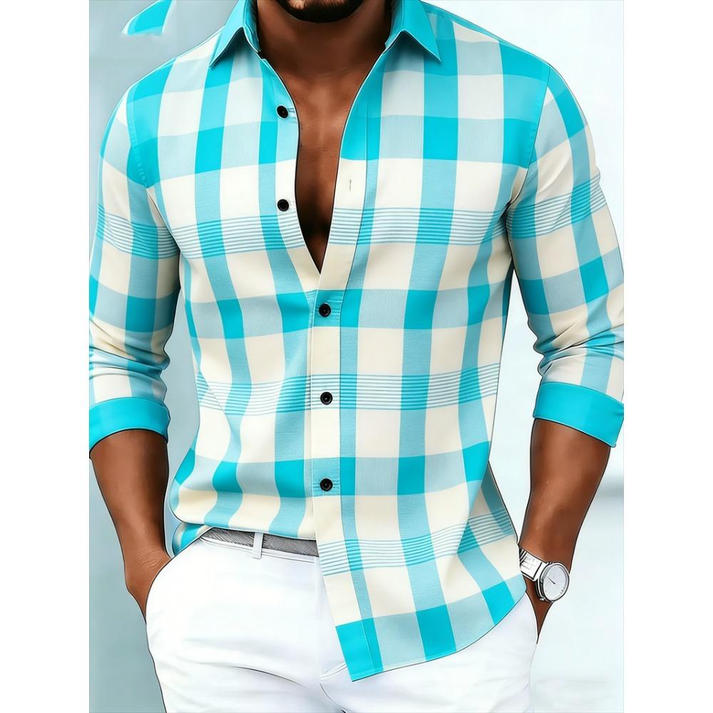 Nouvelle chemise à manches longues pour homme Mode décontractée Impression rayée 3D Chemise de haute qualité Haut à manches longues à boutonnage simple