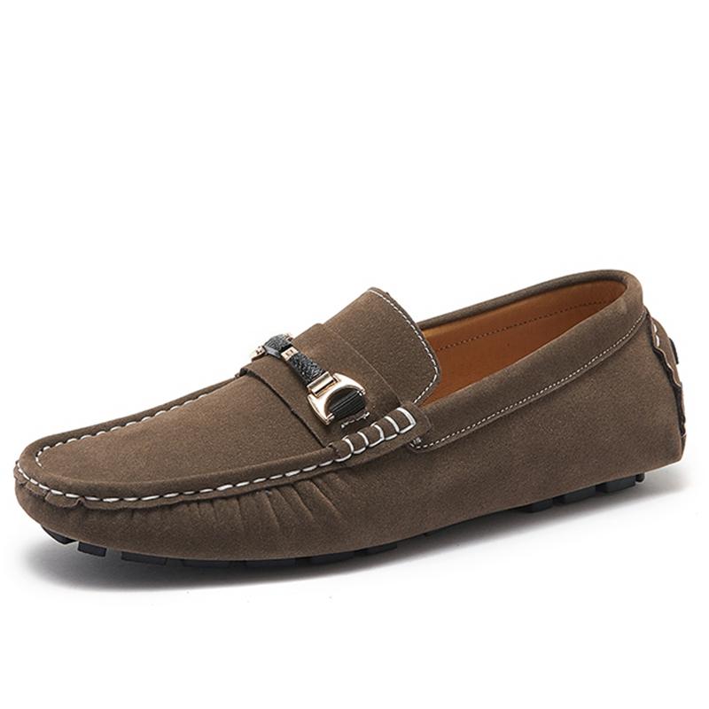 

Модные замшевые кожаные мокасины для мужчин, повседневная обувь для торжественного платья, мокасины ручной работы, дышащие мужские туфли для вождения, удобные туфли без застежек на плоской подошве 48 хаки