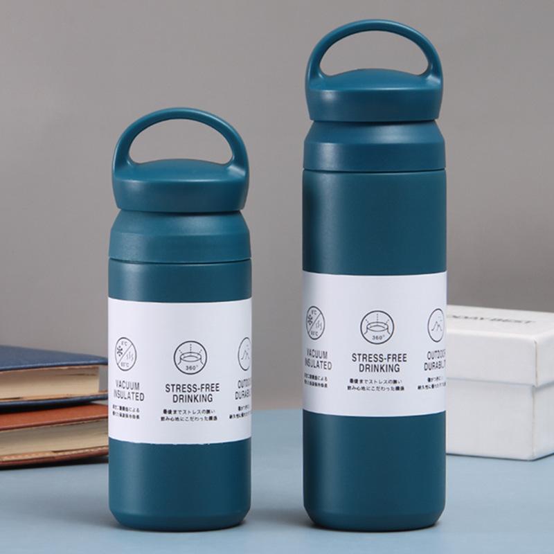 Simple Japanese Stainless Steel High-Value Men'S And Women'S Thermos Cups, Portable Coffee Cups, Car-Mounted Element Water Cups
