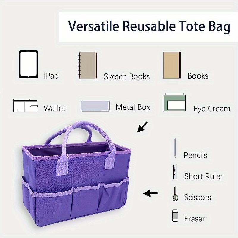 1pc Portable Multi-Slot Handbag Large Capacity Craft & Sewing Organizer Tote - Expandable