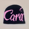New American Contrasting Letter Jacquard Knitted Hat for Men and Women Warm Hip-hop Skateboard Personalized Pullover Hat