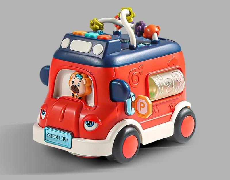 Baby Spielzeug Früherziehung Maschine Universelles Rad Schulbus Telefon Auto Mit Singen Und Licht Spielzeugauto Mit Spaß Ball Puzzle Geschenk