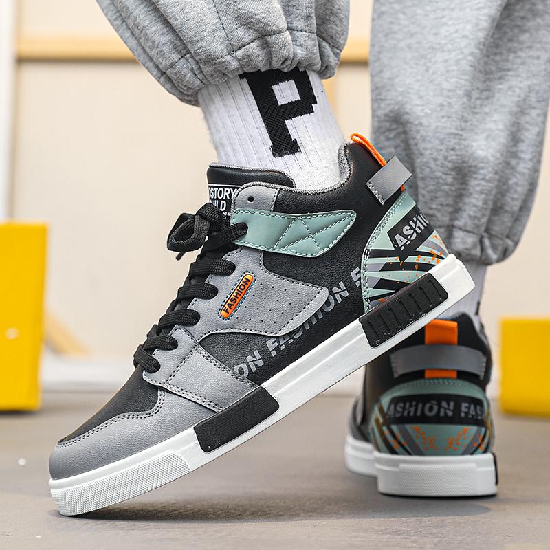 Hvite sportssko for menn Fritidssko Street Style løpesneakers Sko for studenter Overstore vintersko Høytopp