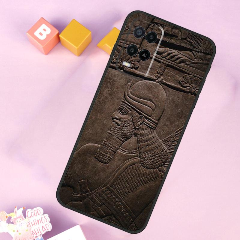 Assyrian Lamassu Winged Bull Case For Oppo A60 A80 A40 A15 A16 A17 A57 A94 A74 A54 A76 A96 A18 A38 A58 A78 A98 A5 A6 Pro