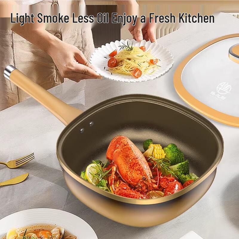 Wutuo 30CM Titanium Non-stick Flat Wok