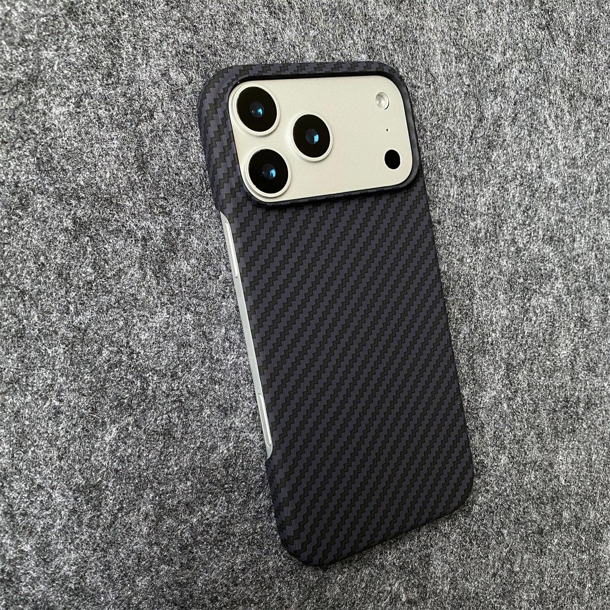 

Shockproof Frameless Carbon Fiber Hard Phone Case for IPhone Air 17 16 15 14 Plus 13 12 11 Pro Max Leather Protective Cover iPhone17
