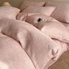 Light Luxury Soft Thick 100% Cotton Flat Sheet Sets Satin Jacquard Silky Bedding Set for Seasons Single Double Bed Comfort Set