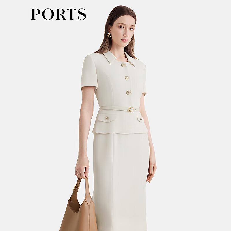 PORTS Women's 2025 S/S Elegant Lapel Mid-Length Dress