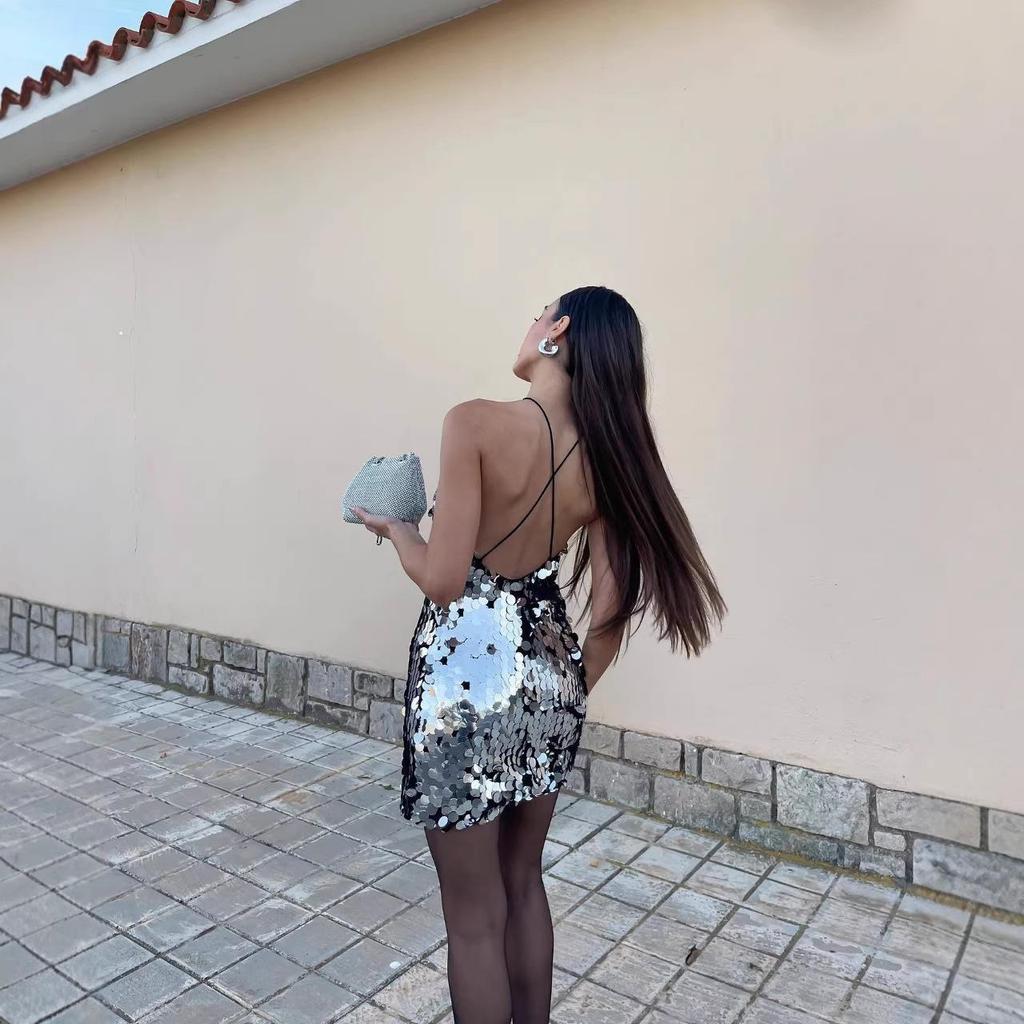 Irregular Sequin Slim-Fit Dress - New Fashion for Women