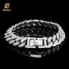 NUOYA Hip Hop Jewelry Personalized Cuban Link Chain Bracelet Silver Plated Iced Out Diamond Chain for Men and Women
