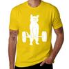 Gewichtheben Katze Kreuzheben Heben T-Shirt ästhetische Kleidung Sommer Oberteile Sportfans schlichte weiße T-Shirts Herren