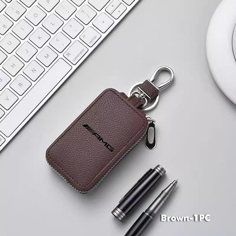 

Leather Key Case Car Styling Zipper Key Bag Waist Hanging Key Bag For AMG Mercedes Benz GLC GLE GLK W190 W201 C180 C200 W203