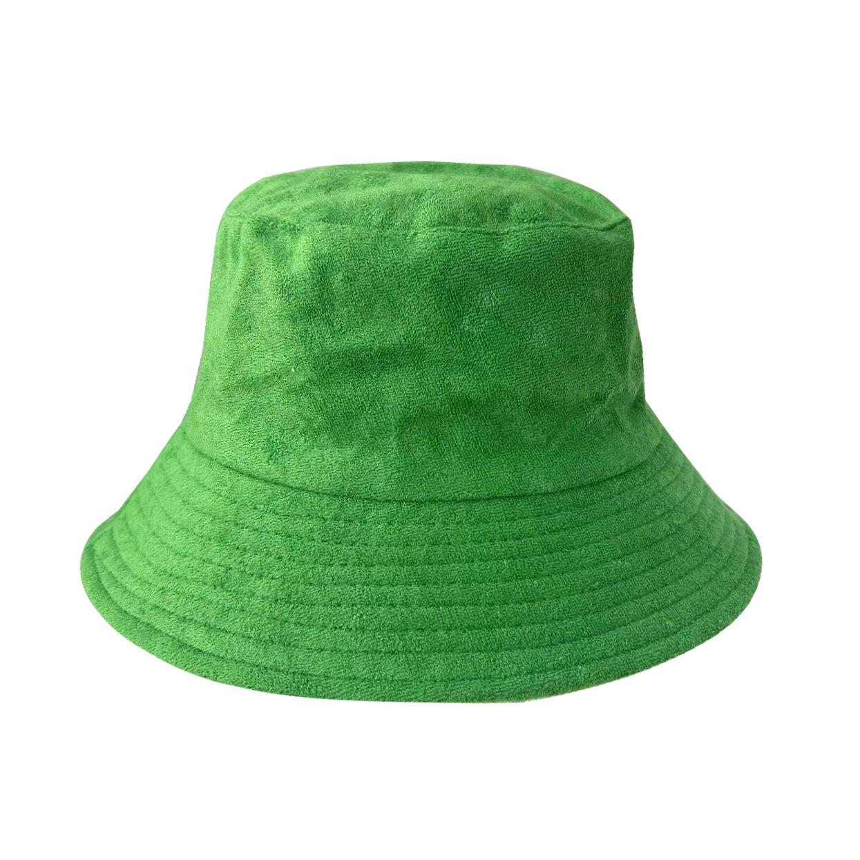 

2024 Trendy Solid Color Terry Cloth Fisherman Hat for Autumn & Winter M (56-58cm) зелений