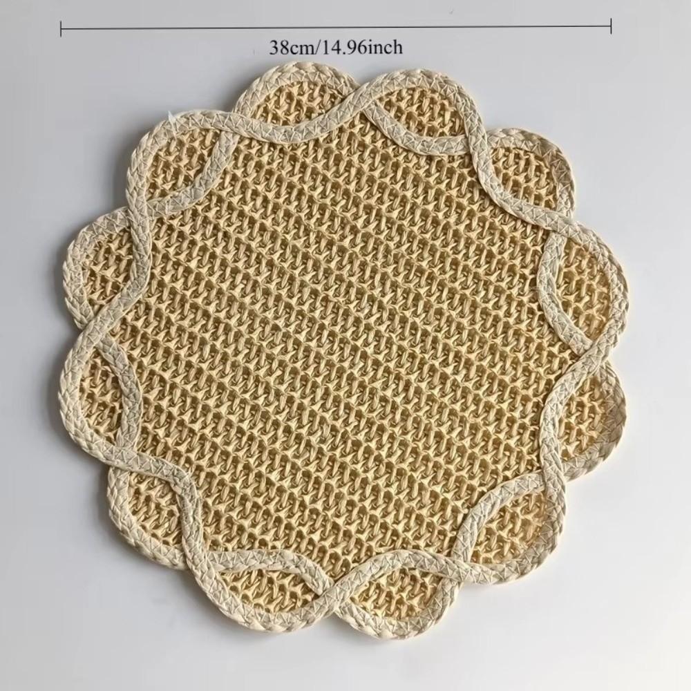 Sottopiatto intrecciato in carta a forma di fiore Sottopiatto decorazione per la casa intrecciato in carta Per tavolo da pranzo