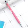 100Pcs/Lot 2 In 1 Crystal Metal Ballpoint Pen Fashion Creative With Stylus Touch Pen Free Custom Logo Name Website Address