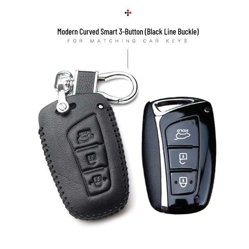 Hyundai Genuine Leather Key Case for Santa Fe, ix35, Mistra, Elantra, Reina, Veloster, Sonata