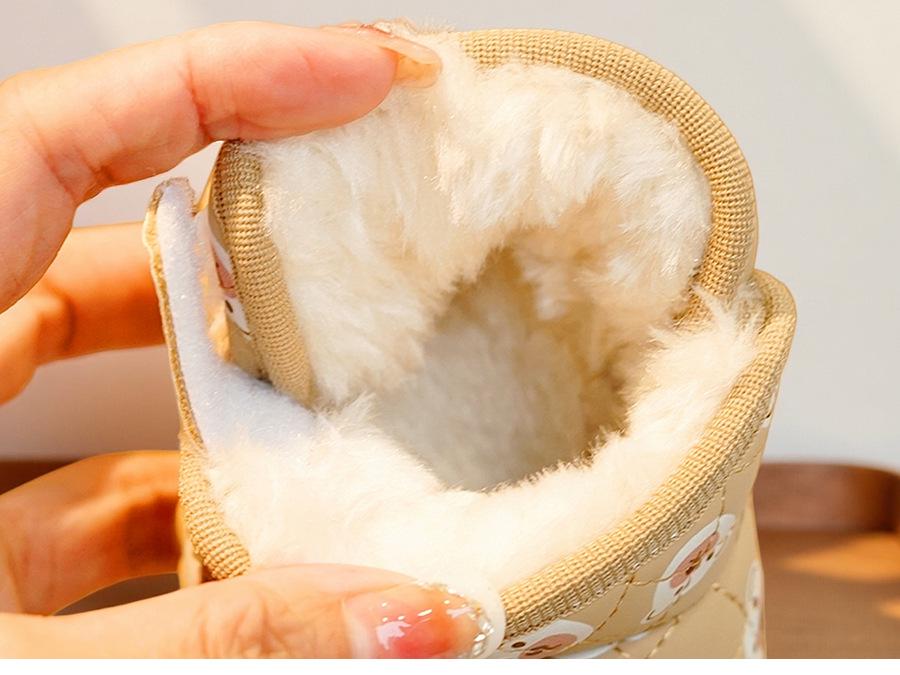 Scarpe per primi passi da bambino antiscivolo con suola morbida, cartoni animati, con velluto, per bambini da 0 a 1 anno