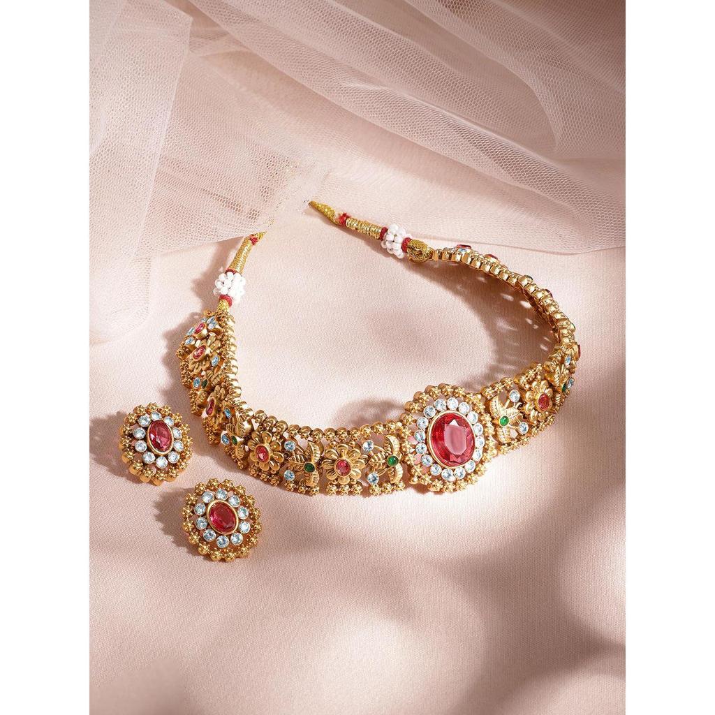 Handgefertigtes, filigranes Choker-Schmuckset für Damen