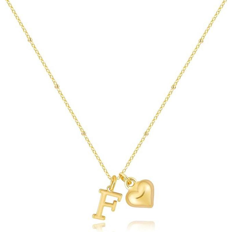 Fashion Luxurious Style 26 Letter Heart Necklace - Gold Plated - Simple and Versatile Women's Necklace