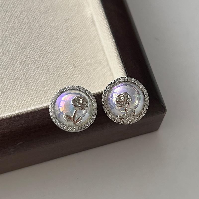 Colorful Zircon Drip Glaze Hoop Earrings: Chic Light Luxury Style for Fashion-Forward Women