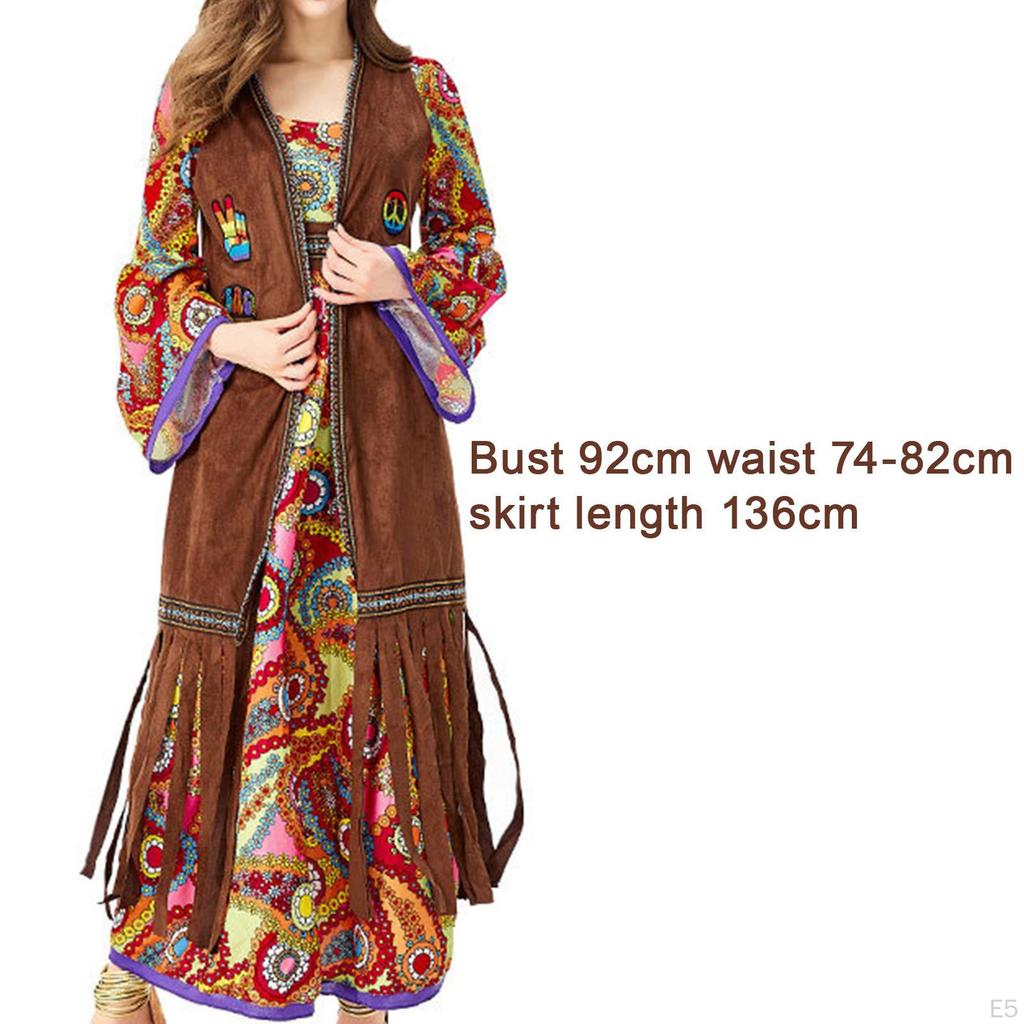 Hippie Costume for Women Girls 60S 70S Outfit Party Holiday Halloween