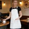 Waterproof PU Leather Apron for Hairdressing, Barbecue, and Cafe Use, with Custom Logo Option